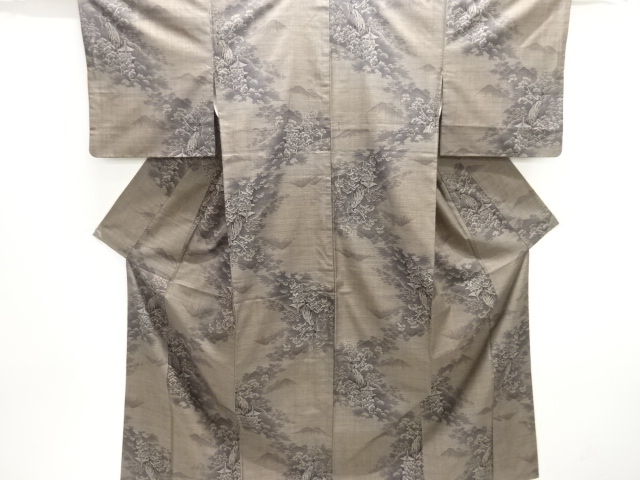 JAPANESE KIMONO / DORO OSHIMA TSUMUGI (9 maruki) / WOVEN TEMPLE 